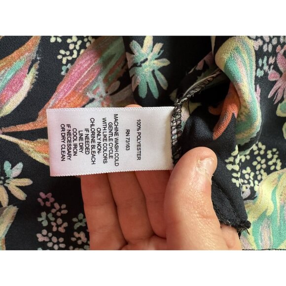 Spense Floral Short Sleeve Women Blouse Size Medium Polyester Hawaiian Tropical - Picture 6 of 9